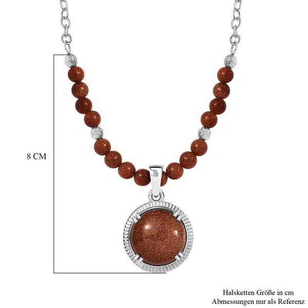 Gold Sandstein Halskette, 50 cm - 43,65 ct. image number 6