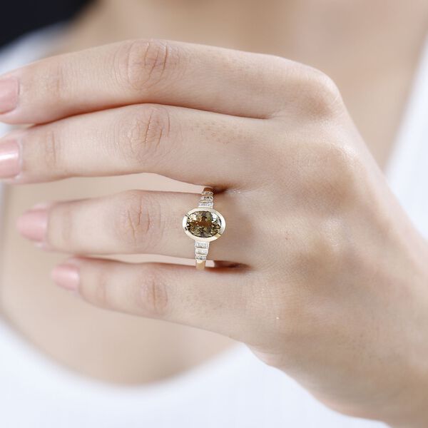 AAA natürlicher goldener Tansanit und Diamant Ring in 585 Gold - 2,14 ct. image number 10