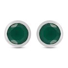 Grüne Onyx Ohrstecker 925 Silber platiniert ca. 2,82 ct