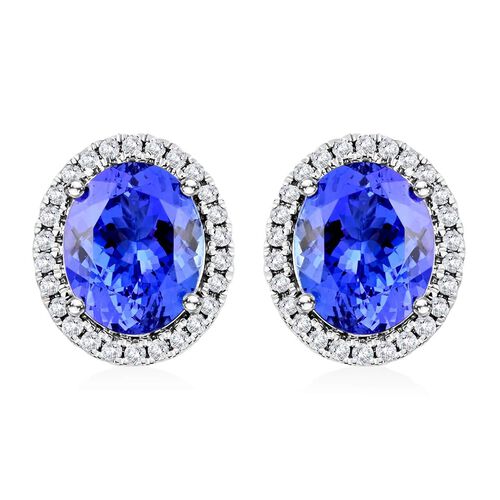 LUXORO zertifiziert und geprüft AAA Tansanit und Diamant Ohrringe in 585 Weißgold- 3,75 ct. image number 0