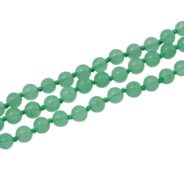 Dreilagige gr&uuml;ne Aventurin-Halskette, 150cm - 350 ct. image number 4