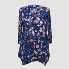 Bedrucktes Longline-Top für Damen, Dunkelblau und Mehrfarbig, Größe S