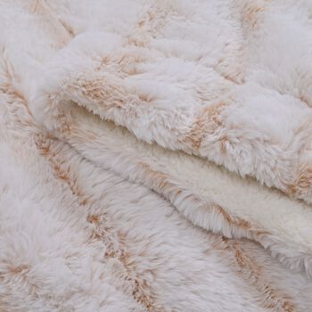 Doppellagige 350gsm Kunstfelldecke mit 220gsm Sherpa, Wei&szlig;