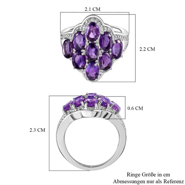 Afrikanischer Amethyst-Ring, (Gr&ouml;&szlig;e 16.00) Edelstahl, ca. 3,55 ct image number 7