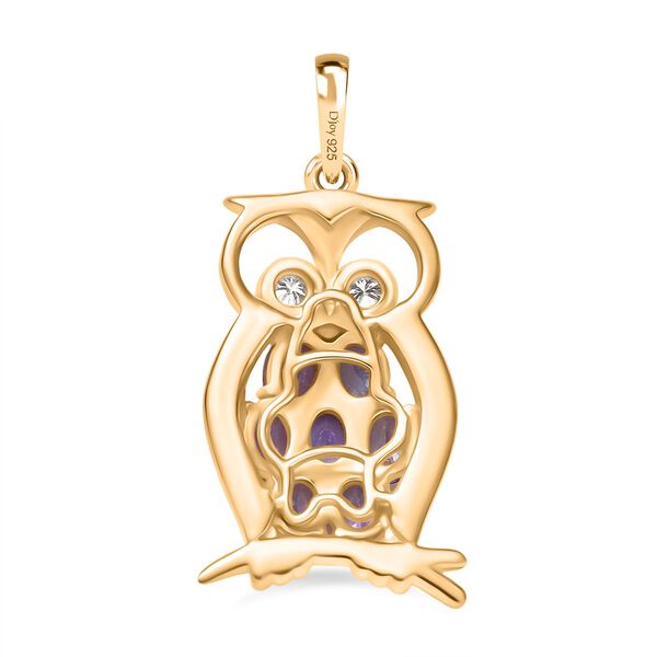 D joy Tansanit, Moissanit Anhänger 925 Silber 750 Gelb Vergoldet ca. 1.17 ct image number 4