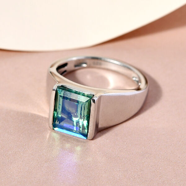 Pfau Triplett Quarz Ring 925 Silber platiniert  ca. 2,73 ct image number 2