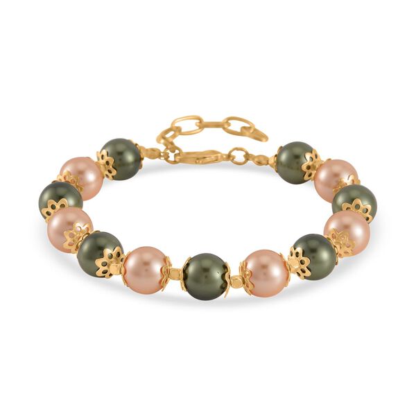 Rote Muschelkernperle Schmuckset  Legierung vergoldet image number 7