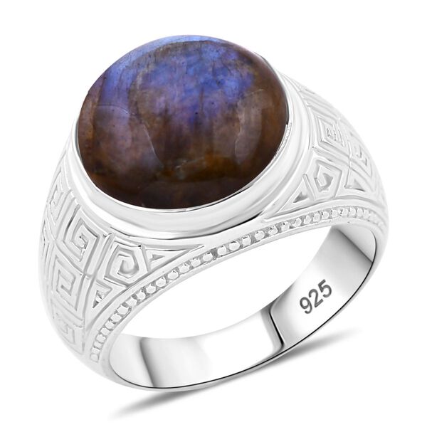 Royal Bali - Labradorit Ring 925 Silber (Gr&ouml;&szlig;e 17.00) ca. 12.90 ct