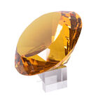 Diamantschliff gelber Glaskristall mit Ständer in Geschenkbox image number 1