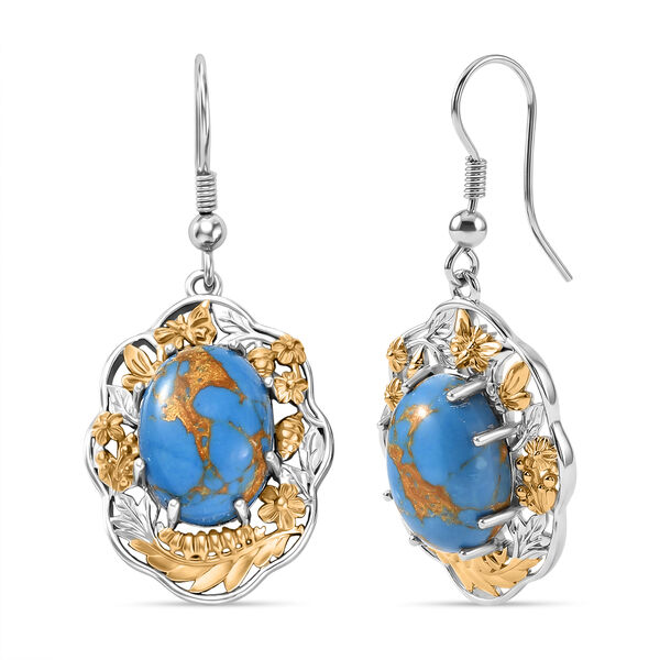 EVER TRUE AA Blauer Mojave T&uuml;rkis Ohrringe Nickelfreies Messing ca. 10.40 ct