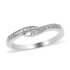 Diamant Bypass Ring 925 Silber Platin-Überzug image number 3