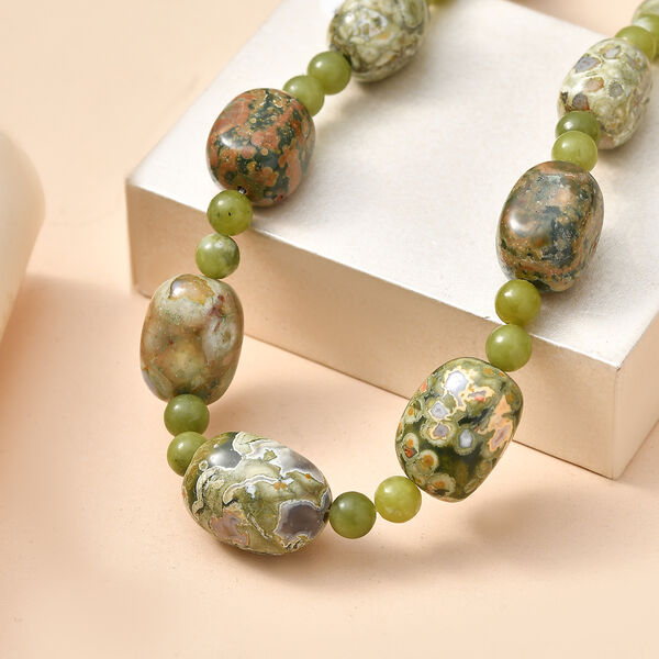 EverTrue Rhyolith Jaspis und Nephrit Jade 45cm Halskette - 330 ct. image number 1
