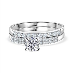 Lustro Stella wei&szlig;e Zirkonia Stacking-Ringe