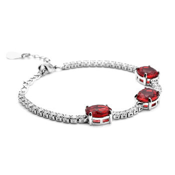 Glas und Zirkonia Armband ca. 15 cm Messing