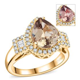 AAA Turkizit, Weißer Diamant Ring 585 Gold (Größe 17.00) ca. 3,15 ct