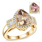 AAA Turkizit, Weißer Diamant Ring 585 Gold (Größe 17.00) ca. 3,15 ct
