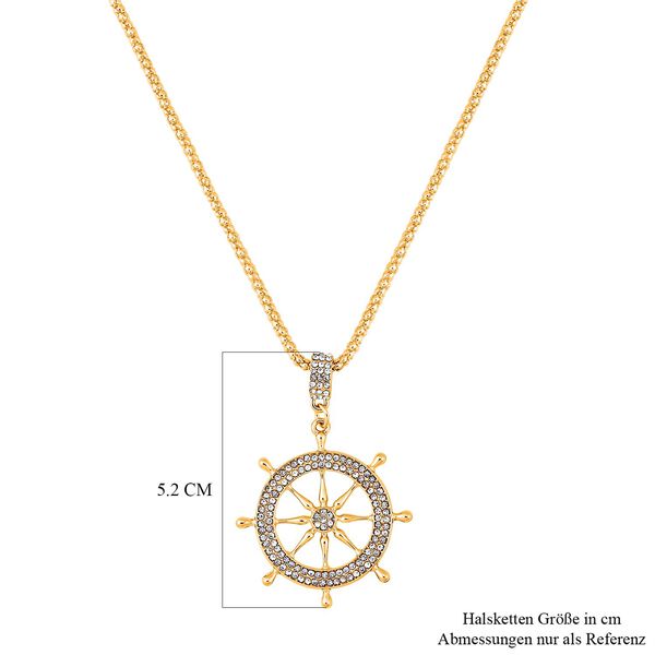 2er-Set - wei&szlig;e Kristall-Halskette in Goldton, 50 cm - 5 ct. image number 4