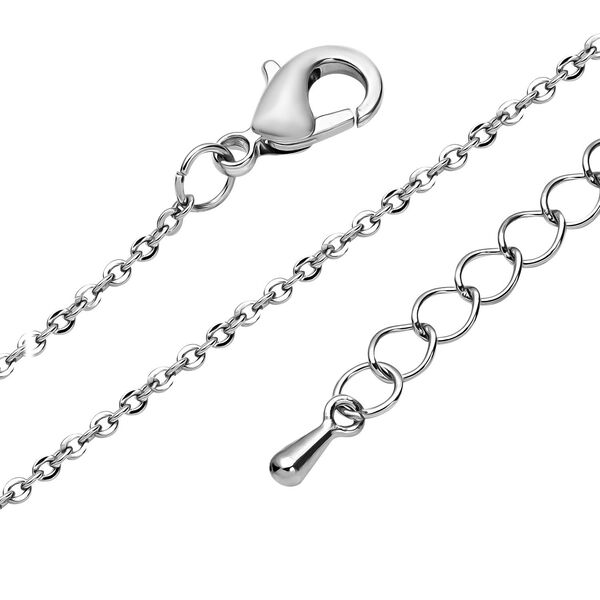 Blaue Kristall und weiße Muschelkernperle-Halskette, 50 cm image number 5