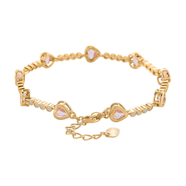 Rosa Zirkonia Armband ca. 18.5 cm Nickelfreies Messing Standard image number 3