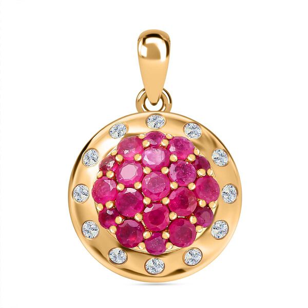 Afrikanischer Rubin und Zirkon-Anh&auml;nger- 3,05 ct.