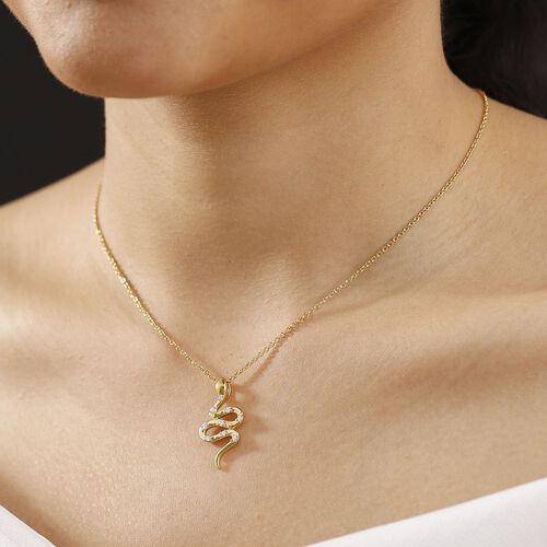 LUXURIANT DIAMOND - Lab Grown Diamant SI-GH Anhänger mit Kette, 925 Silber 750 Gelbgold Vermeil ca. 0.15 ct image number 3