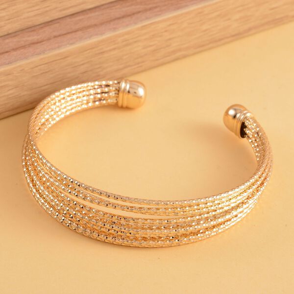 Designer inspirierter Armreif, ca. 19 cm, goldfarben image number 2