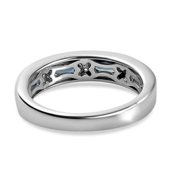 Ozean-gr&uuml;ner Saphir und Zirkon-Ring - 1,52 ct. image number 6