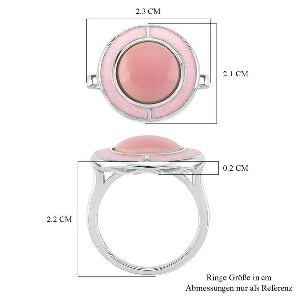 D'Joy Natürlicher Rosa Königsmuschel Perle (12 mm) Ring 925 Silber Zweifarbige Beschichtung (Größe 18.00) ca. 6.25 ct image number 6