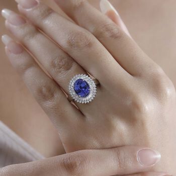 RHAPSODY AAAA Tansanit und VS-EF Diamant  Ring in 950 Platin - 4,56 ct.