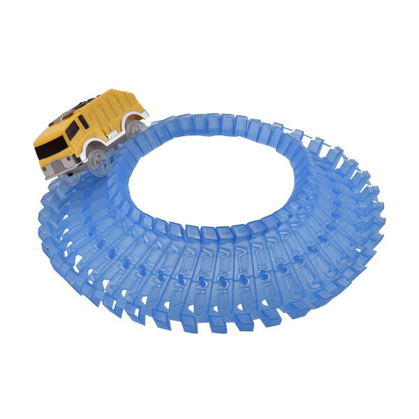 Flexibler, Eisenbahn mit leuchtendem Wagen, 162-teiliges Set image number 4