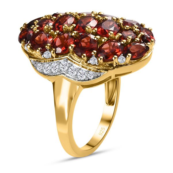 Mosambik Granat und Zirkon-Cluster-Ring - 6,58 ct. image number 5