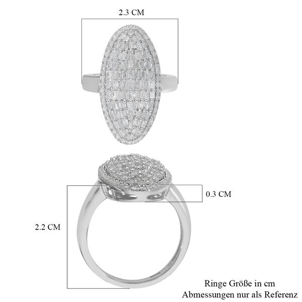 Diamant Cluster Ring 925 Silber Platin-&Uuml;berzug image number 6