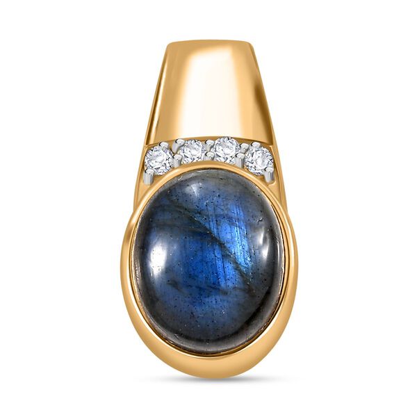 Labradorit und Zirkon Anh&auml;nger - 5,92 ct.