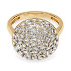 LUXURIANT DIAMOND - Lab Grown Diamant SI-GH Ring 925 Silber 750 Gelbgold Vermeil (Größe 18.00) ca. 1.00 ct