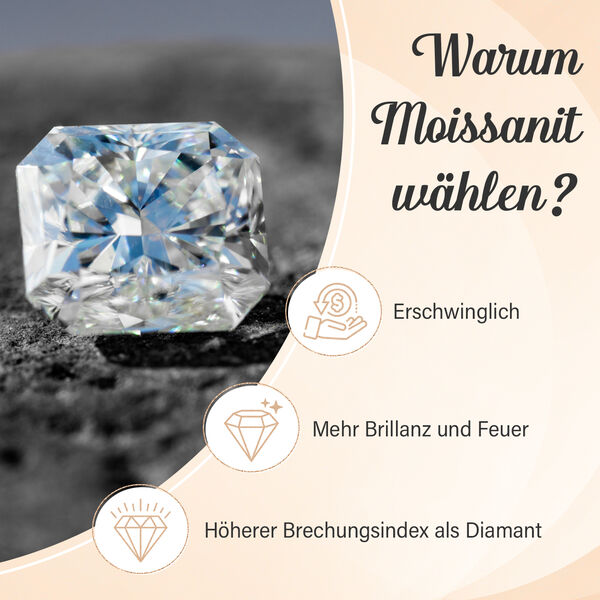 Funkelnde K&ouml;nigin- Moissanit Anh&auml;nger mit Kette- 1,77 Ct. image number 4