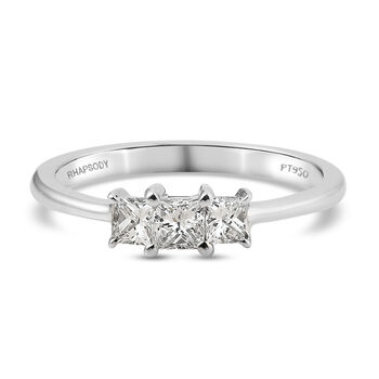 RHAPSODY Diamant-Ring, IGI zertifiziert VS E-F, 950 Platin (Gr&ouml;&szlig;e 20.00) ca. 0,50 ct