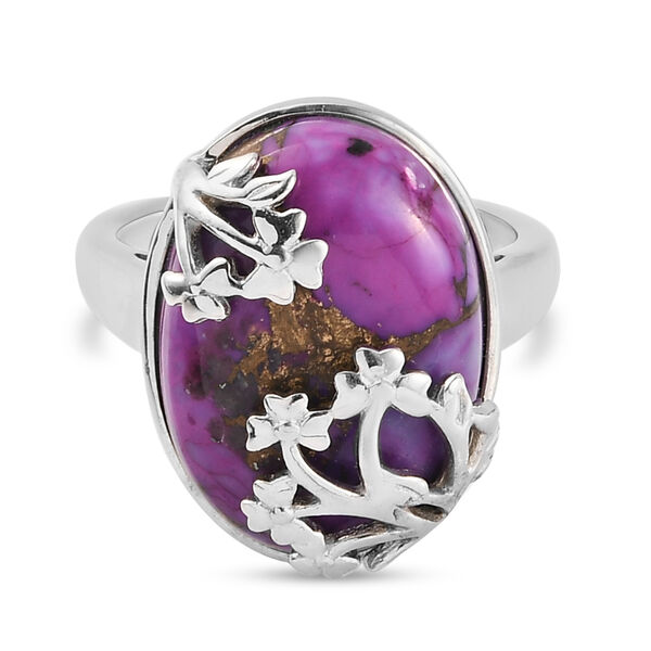 Lila Mojave T&uuml;rkis-Ring, Ionenbeschichtetes Messing  ca. 11,03 ct
