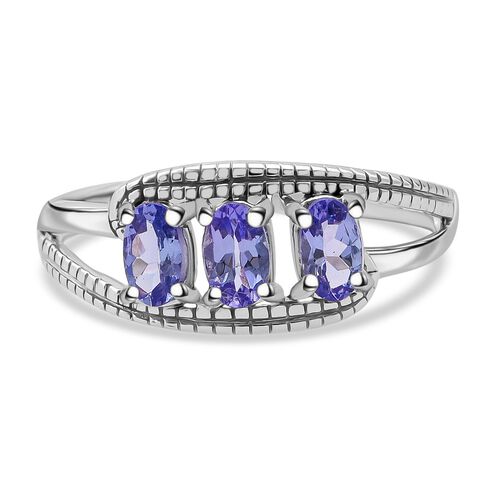 Tansanit Ring 925 Silber rhodiniert (Größe 18.00) ca. 0.69 ct image number 0