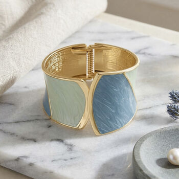 Emaille-Armreif im Colorblock-Design, 17cm, Blau