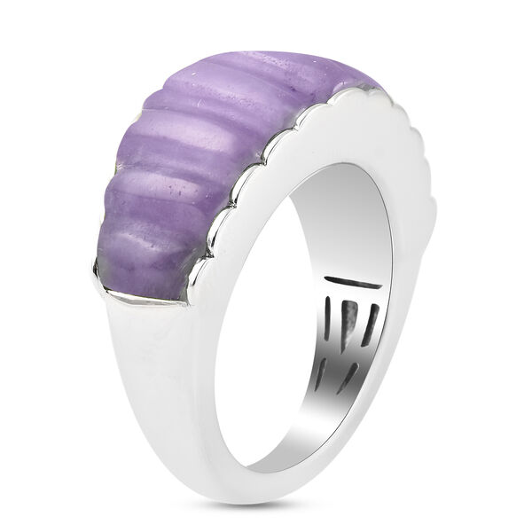 Lila Jade Ring 925 Silber Rhodium-Überzug image number 4