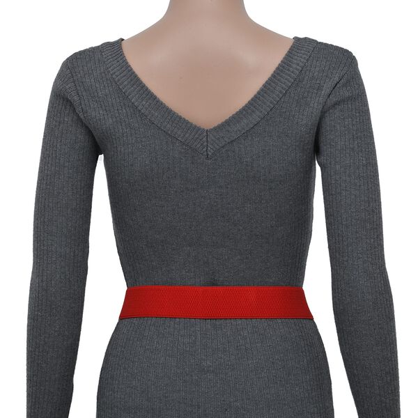 Modischer G&uuml;rtel mit Metallschnalle, Gr&ouml;&szlig;e 4x75 cm, gewebt, Rot image number 2