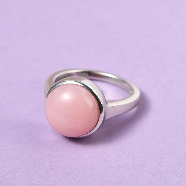 Natürlicher Peruanischer Rosa-Opal Ring, 925 Silber platiniert, ca. 5.79 ct image number 2