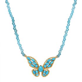 D’Joy Sleeping Beauty Türkis und Apatit Halskette, 45 cm - 34,14 ct.