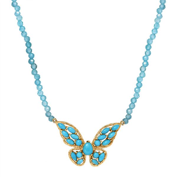 D&rsquo;Joy Sleeping Beauty T&uuml;rkis und Apatit Halskette, 45 cm - 34,14 ct.