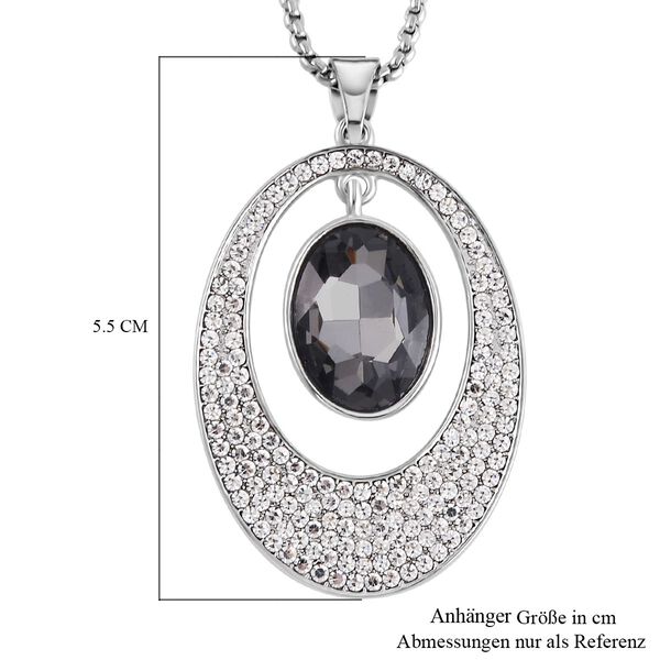 Grauer Kristall, Weißer Kristall Halskette ca. 60 cm image number 6