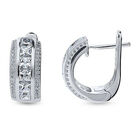 Zirkonia, Weißer Zirkonia Ohrringe Messing rhodiniert