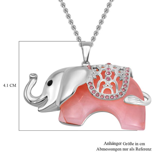 Rosenquarz, Schwarzer Kristall Halskette ca. 50 cm Reiner Edelstahl ca. 10,50 ct. image number 7