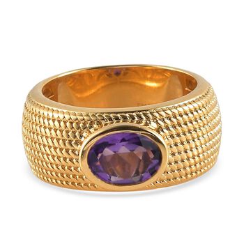Afrikanischer Amethyst Ring Messing vergoldet (Gr&ouml;&szlig;e 16.00) ca. 1,16 ct