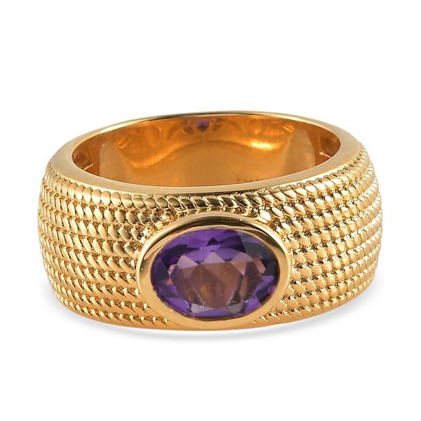 Afrikanischer Amethyst Ring Messing vergoldet  ca. 1,16 ct image number 0