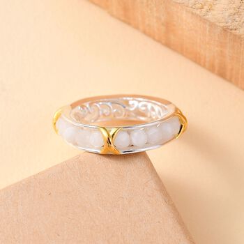 Wei&szlig;er Mondstein Ring - 7 ct.